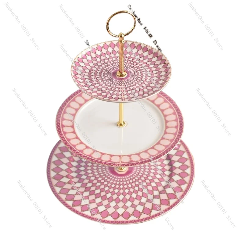 

Double-layer three-layer fruit plate dessert rack, household exquisite snack plate