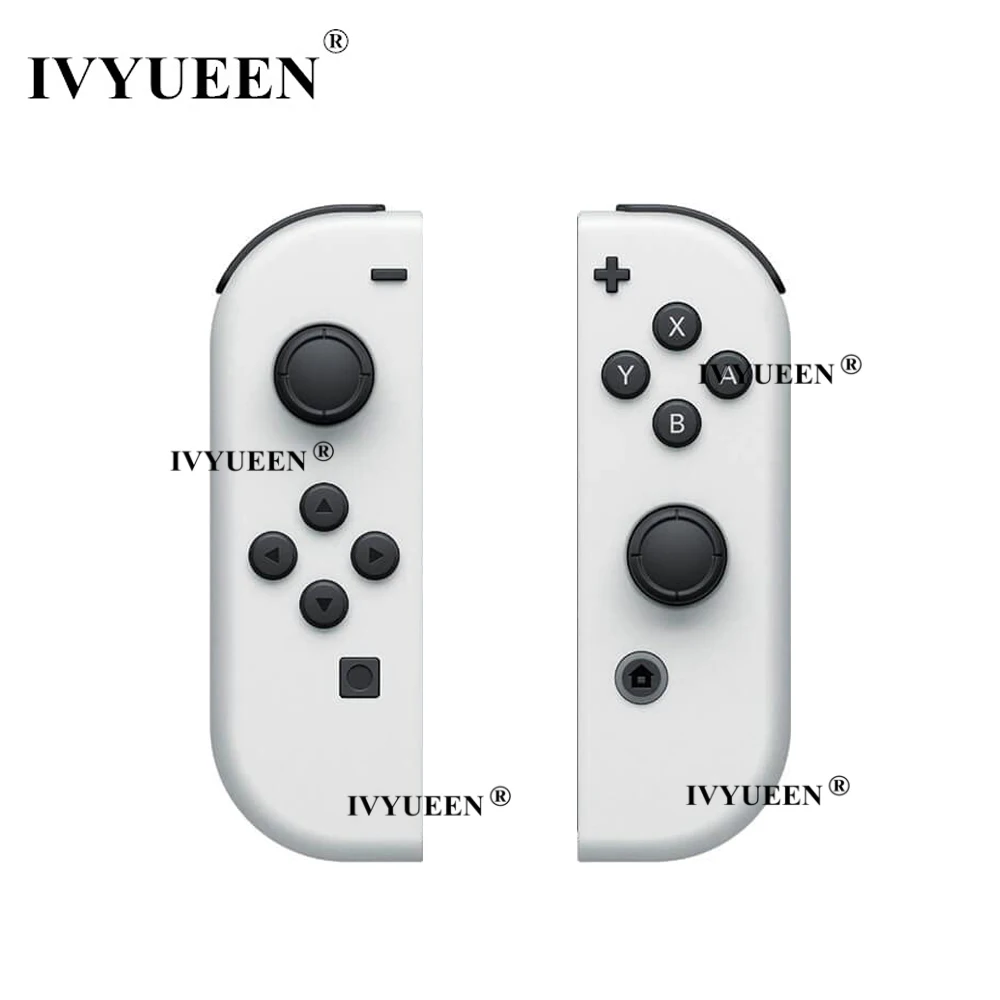 IVYUEEN-carcasa de repuesto para Nintendo Switch OLED Joy Con, carcasa blanca Con botón SR SL, azul, amarillo y violeta