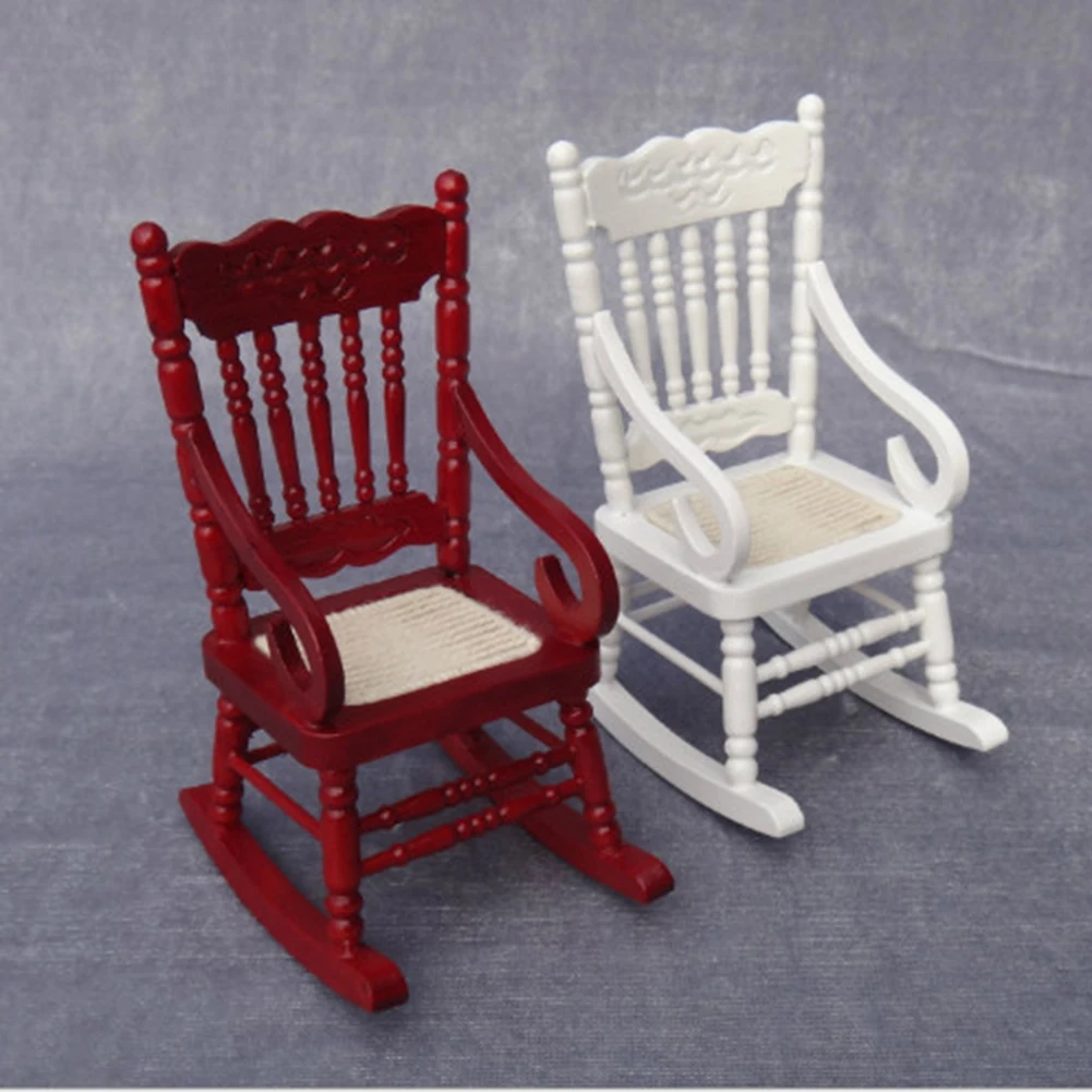 Dollhouse Accessory Mini Classic Rocking Chair Model