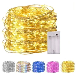 1M 2M 5M 10M Copper Wire LED String Lights Battery Operate Holiday Lighting for Christmas Wedding Party Decoration