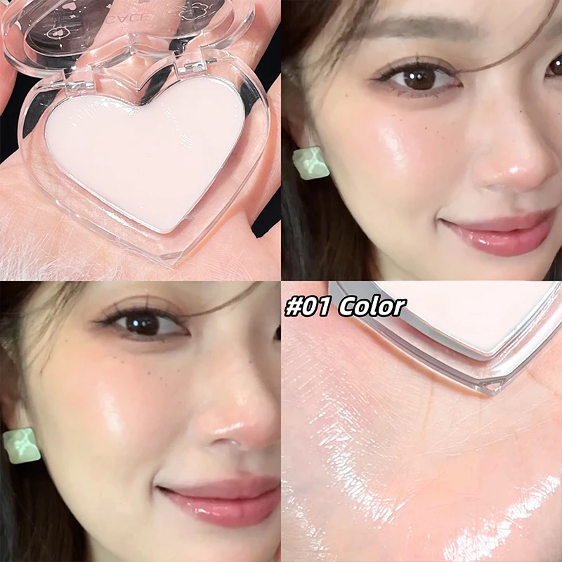 Love Heart Highlighter Blusher Palette Multiuse Water Light Highlighter Blush Cream Brighten Lying Silkworm Face Makeup Korean