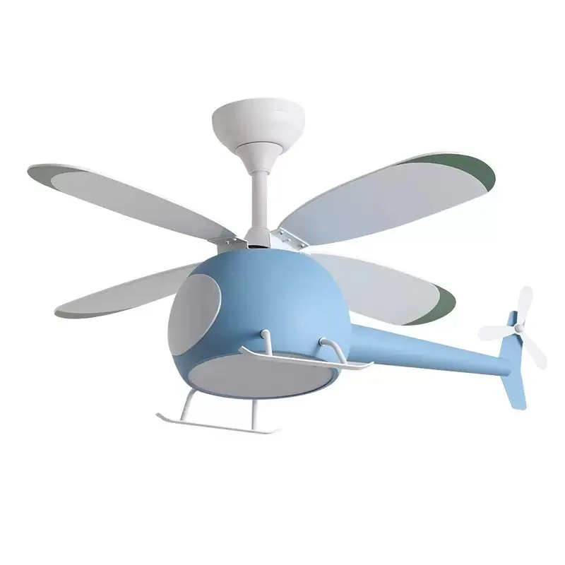 

Children's room aircraft light retro style personalized creative fan light modern simplicity