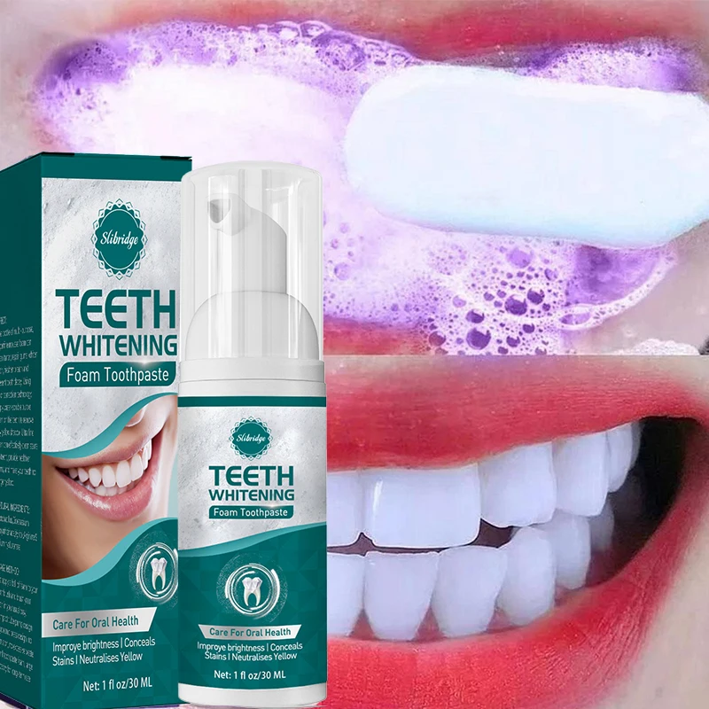 Teeth whitening foam Quickly whiten teeth Remove tooth stains Get rid of plaque Clean teeth