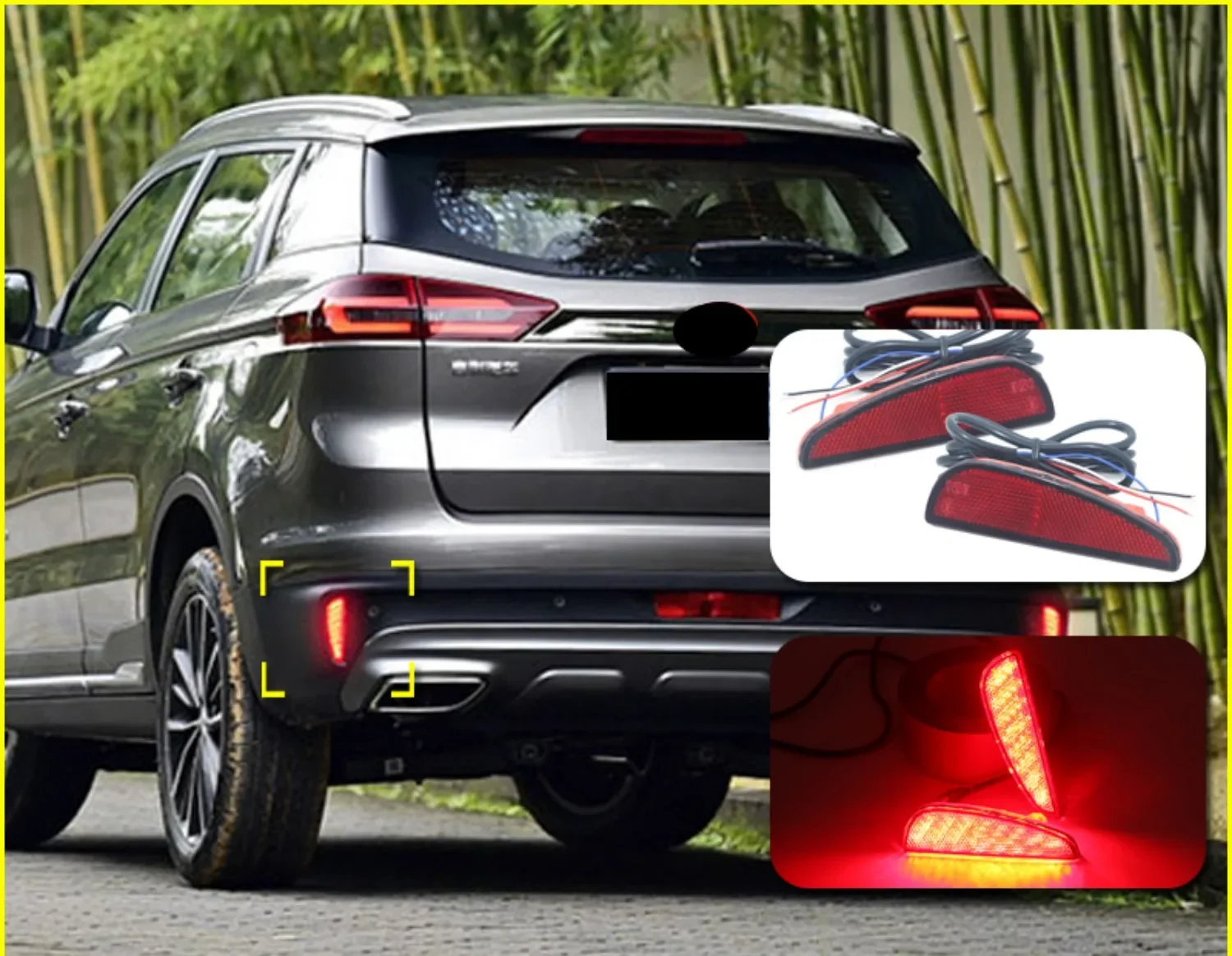 

Пара автомобильных светодиодных фонарей заднего бампера для Geely Atlas 18-20, стоп-сигнал, указатель поворота