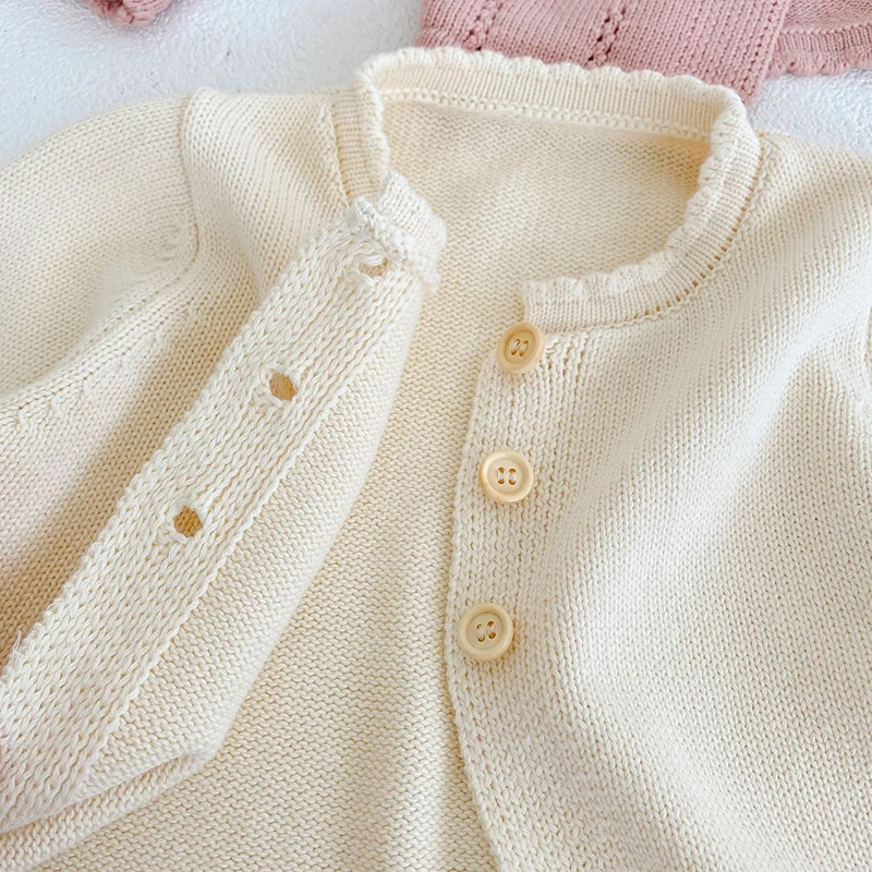 Cardigan tricoté à manches longues pour bébés filles de 0 à 3 ans, couleur Pure, doux, automne