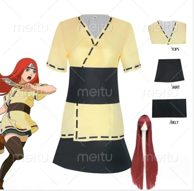 أزياء الهالوين 2025 أنيمي كوشينا التأثيرية أزياء نسائية لمهمة النينجا الزي الرسمي ملحقات شعر مستعار نينجا كرنفال الهالوين