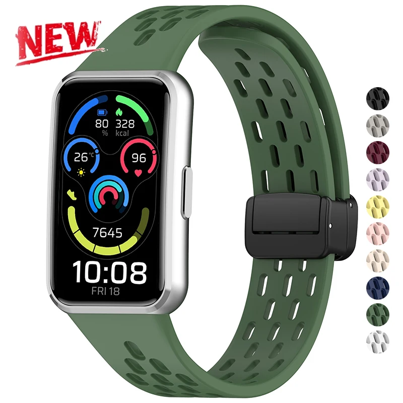 

Силиконовый ремешок с магнитной застежкой для Huawei Band 11 Pro/11 Sport, дышащий сменный браслет Correa для Huawei Band 11