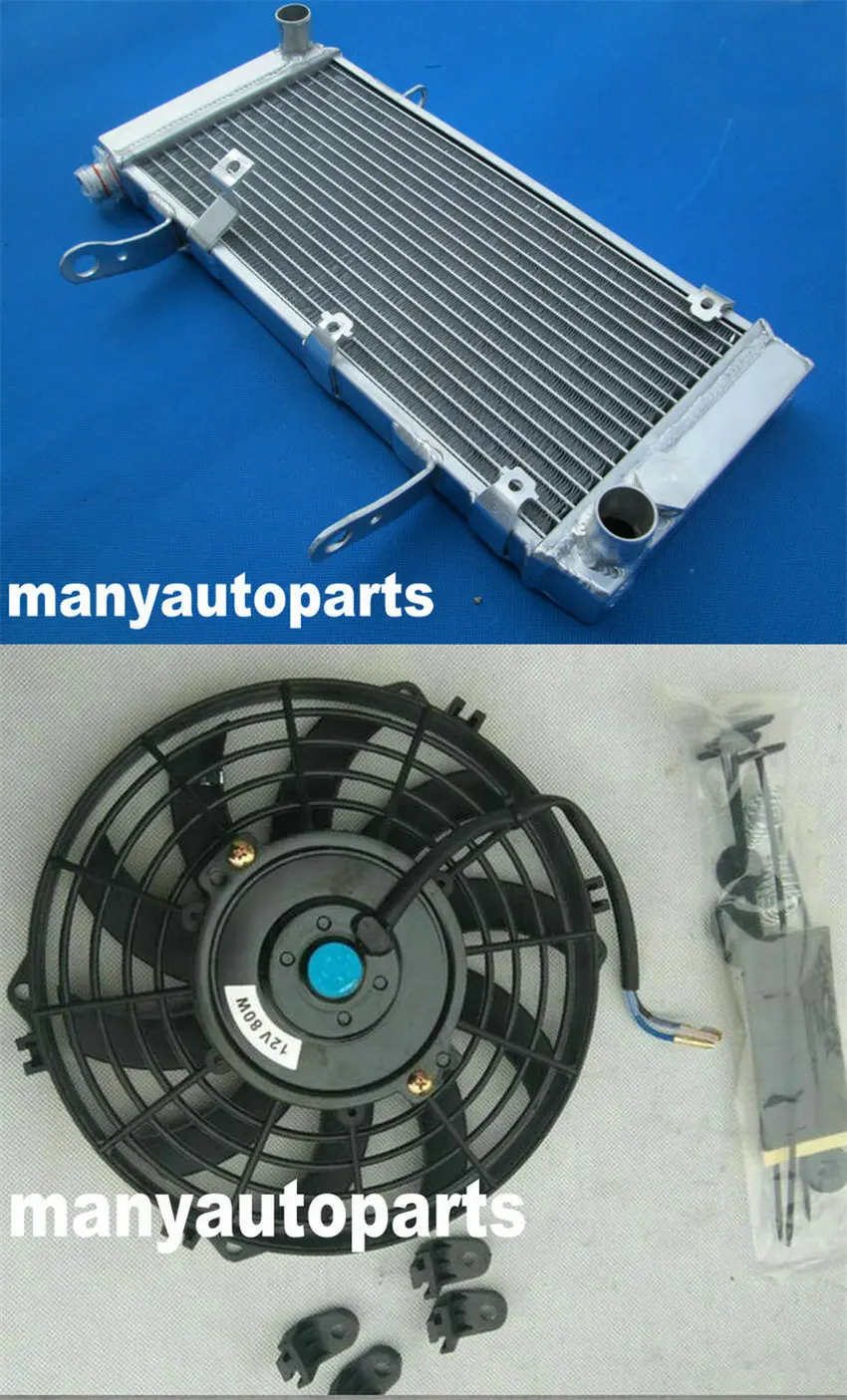 หม้อน้ำอลูมิเนียม + พัดลมสำหรับ SUZUKI SV1000 SV1000S WVBX 2003-2008 2004 2005 2006 2007