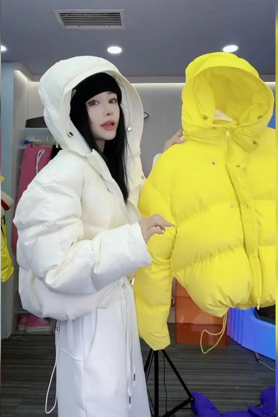 Chic Winter Cotton Coat Cropped Jackets Women Warm Design Parkas Puffer Jacket Bow Tie Streetwear Cold Jacket Winter Clothes
