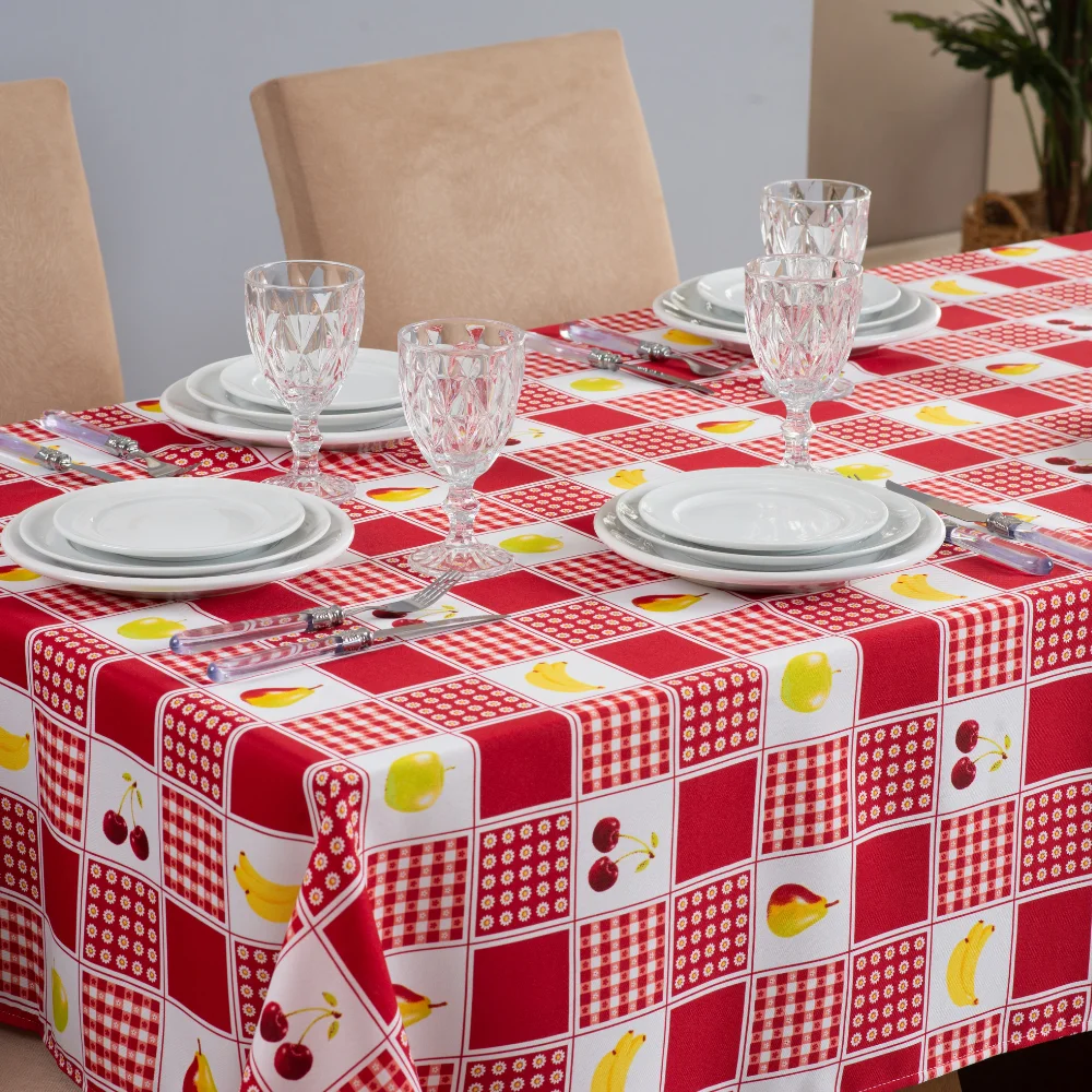 1 Piece Oxford Printed Tablecloth 8 Places 2,50X1,45