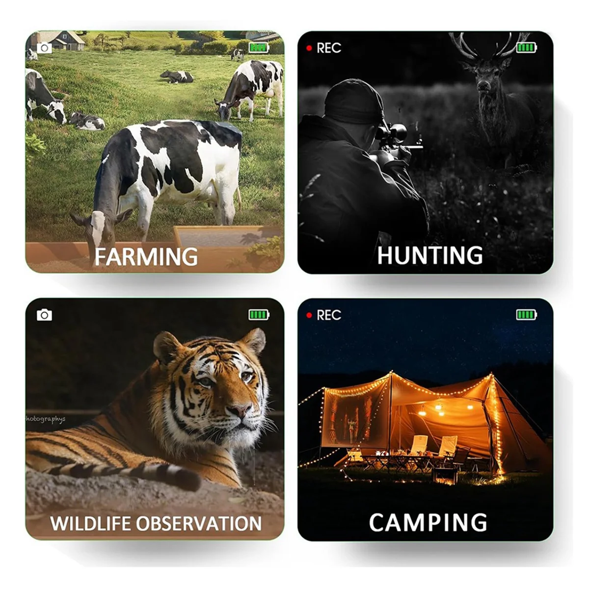 

Y19AA 1080P Night Vision Monocular 10X Infrared Night Vision Goggles Digital Zoom Wifi Telescope for Camping with 32GB SD Card