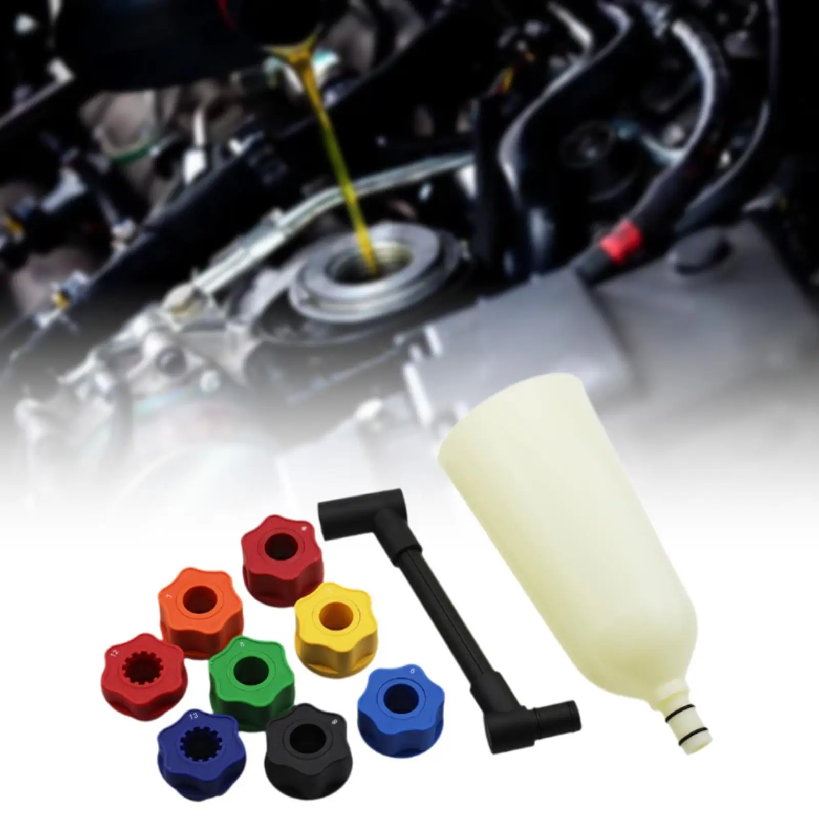 

Oil Funnel Set Oil Funnel Kit Portable Repair Tool Part Manual Operate Leakproof Funnel Adapters for Vehicles Garage
