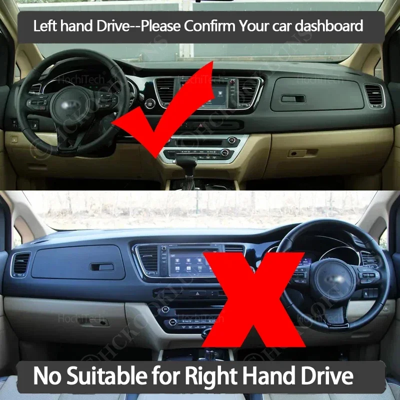 Car Accessories Dash Board Sunshade Anto-UV Carpet Dashboard Cover Protective Pad for Kia Grand Carnival Sedona YP 2015-2021