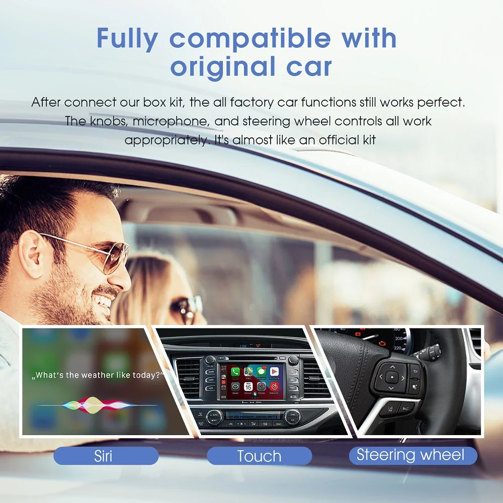 Wireless Carplay Android Auto per Toyota Touch2/Entune2.0 sistema per TOYOTA Corolla Camry CHR RAV4 Highlander 14-19 Decoder per Auto