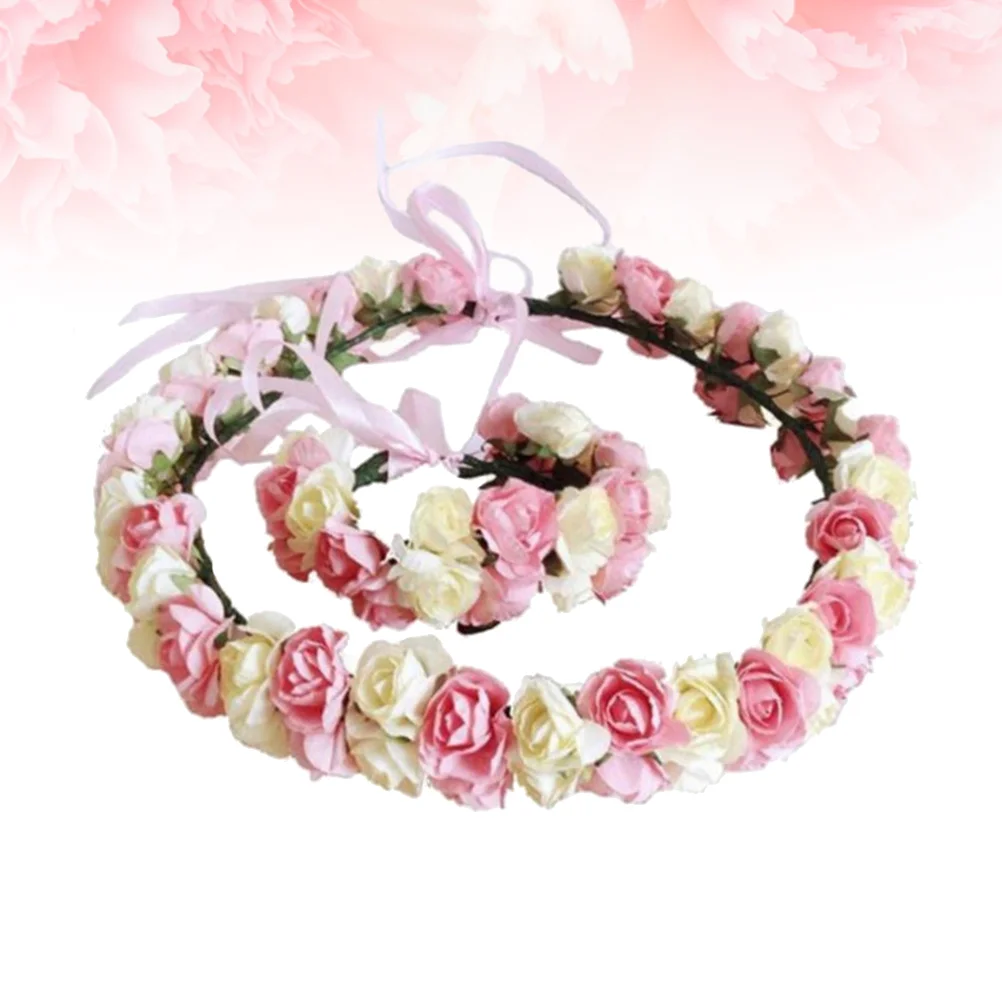 

Travel Hairband Flower Headband Holiday Performance Headdress Bracelet Woman Tiara