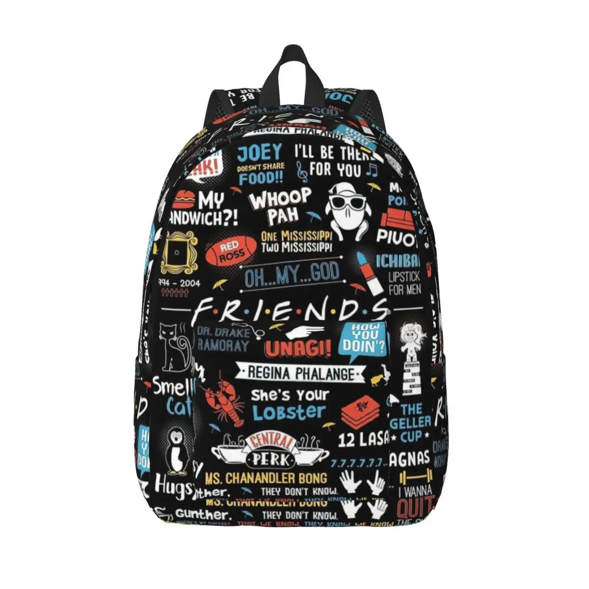 

Friends TV Show Series Backpack for Preschool Primary School Student Cartoon Central Perk Bookbag Boy Girl Kids Daypack Hiking