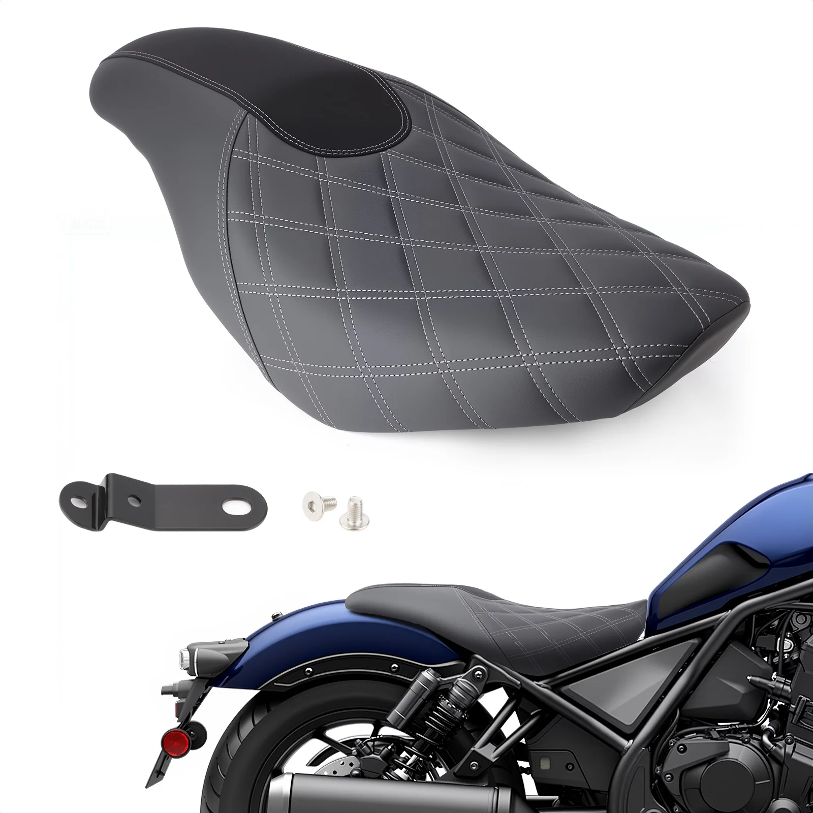 

Motorcycle Black Two-up Rider & Passenger Seat Cushion Pad for Honda Rebel CMX1100 2021 2022 2023 2024 2025 2026 Accessories