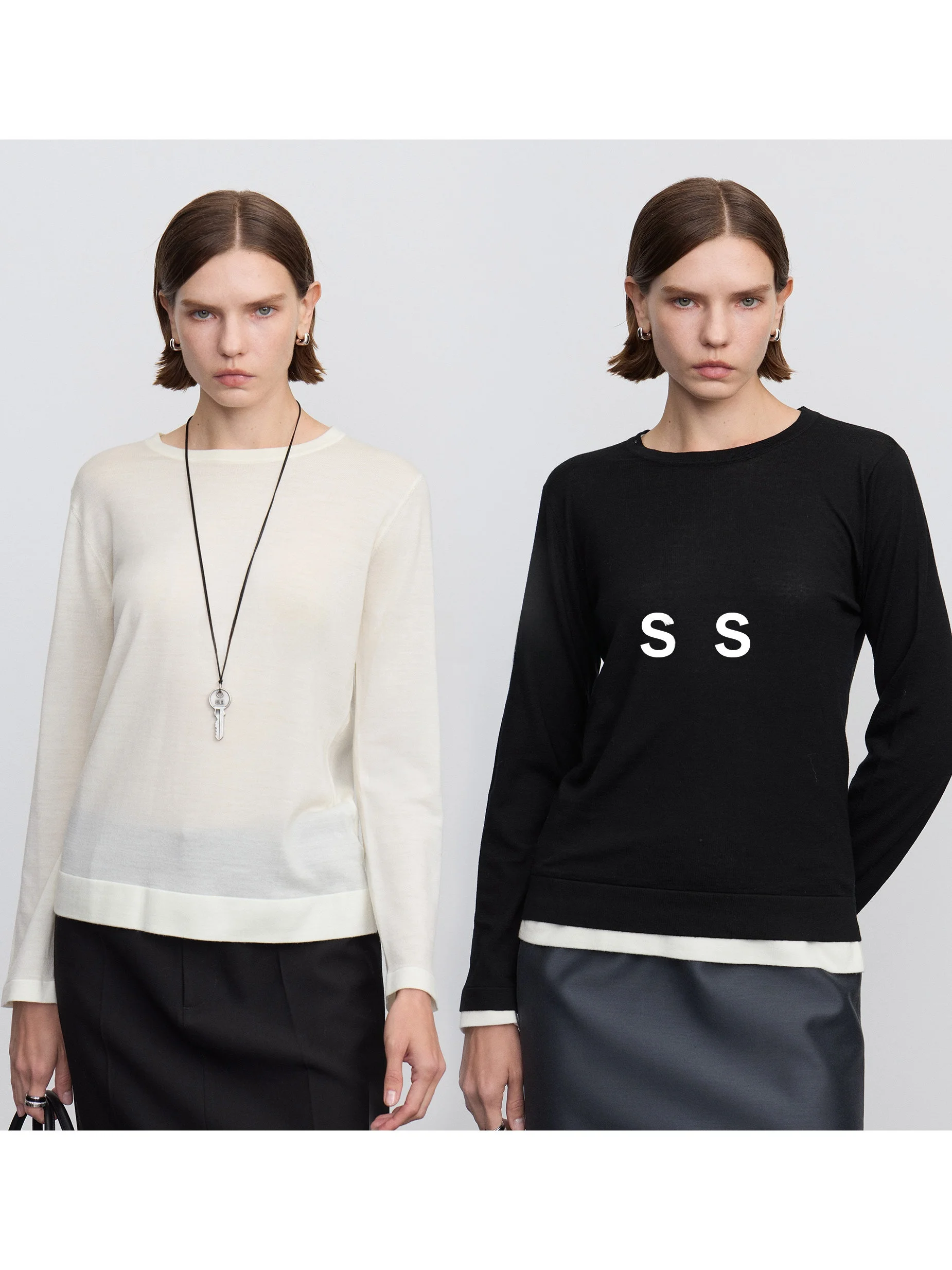 

Soulkiss Slimming Woolen Base irt Universal Match Australian 00 Waable Long Sve round Ne T-irt for Women Commute