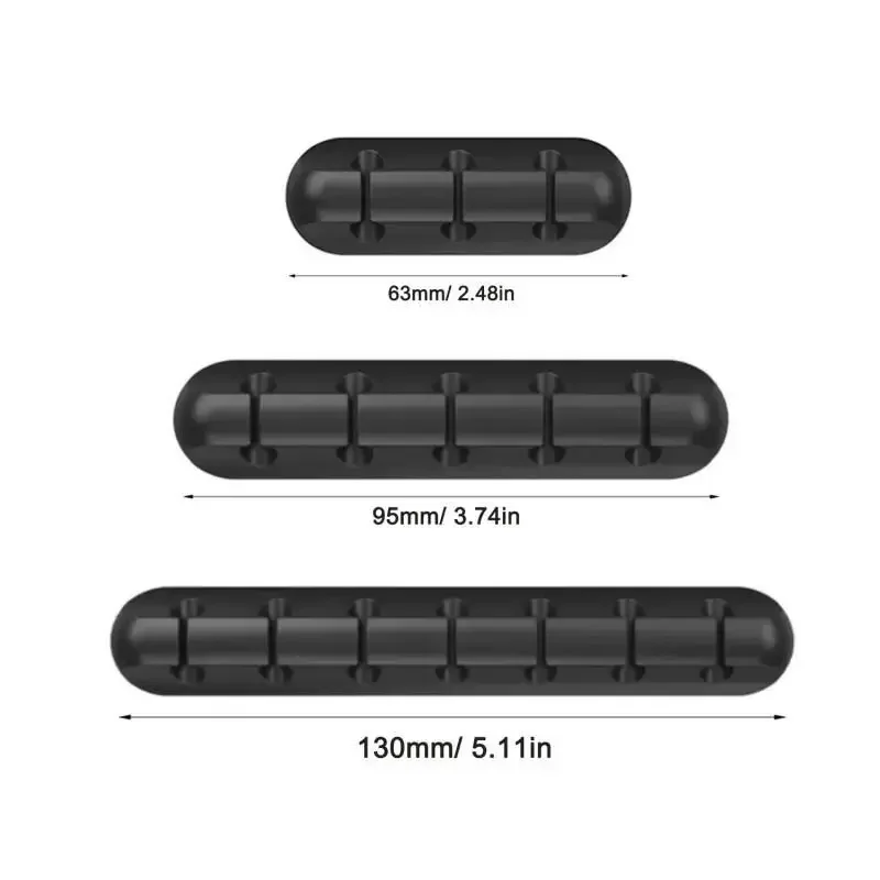 3/5/7Hole Cable Cord Wire Organizer Silicone USB Cable Winder Management Clips Self Adhesive for Mouse Keyboard Headset