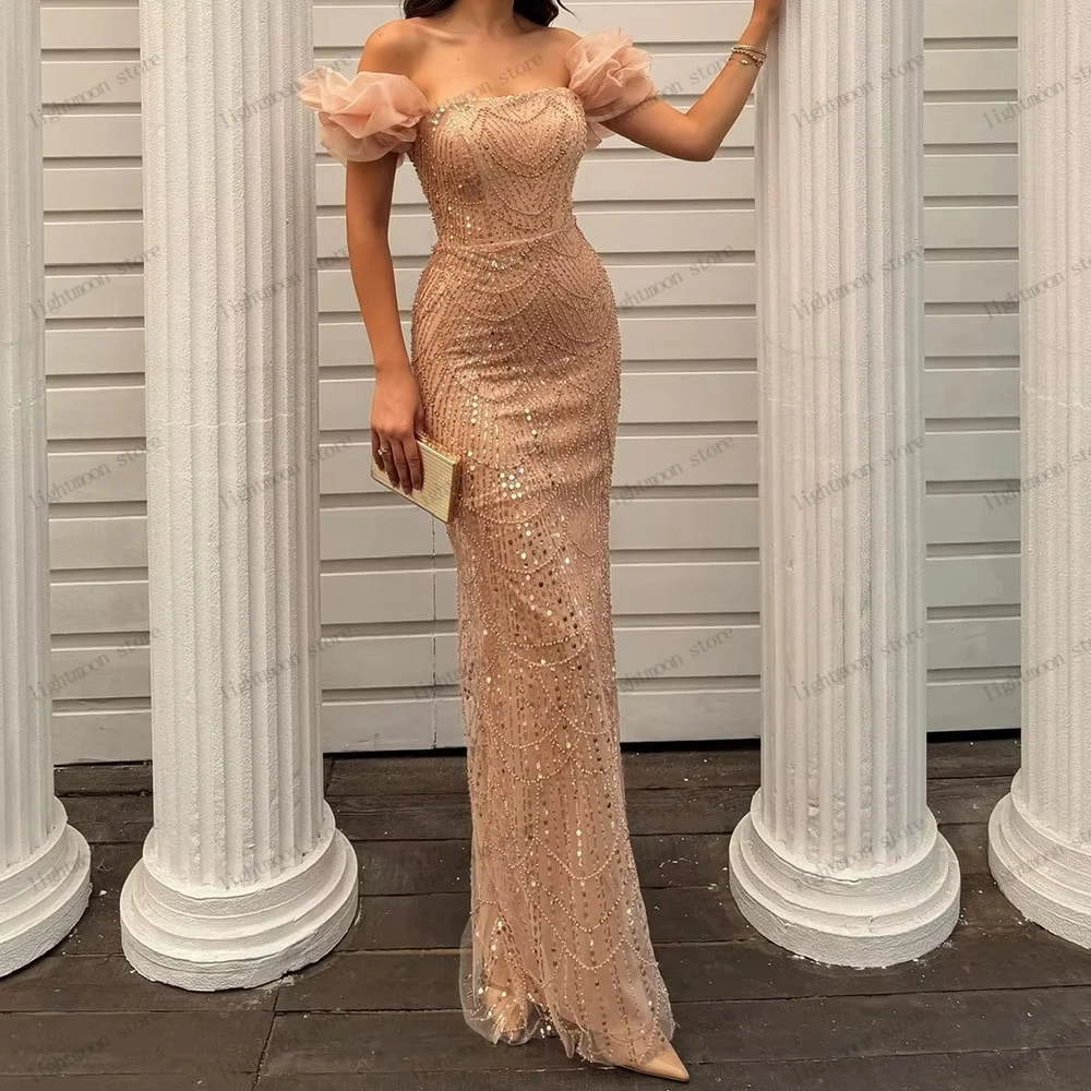 

Glitter Evening Dresses Gorgeous Prom Dress Sequin Appliques Sleeveless Backless Robes Pretty Customized Vestidos De Noche 2026