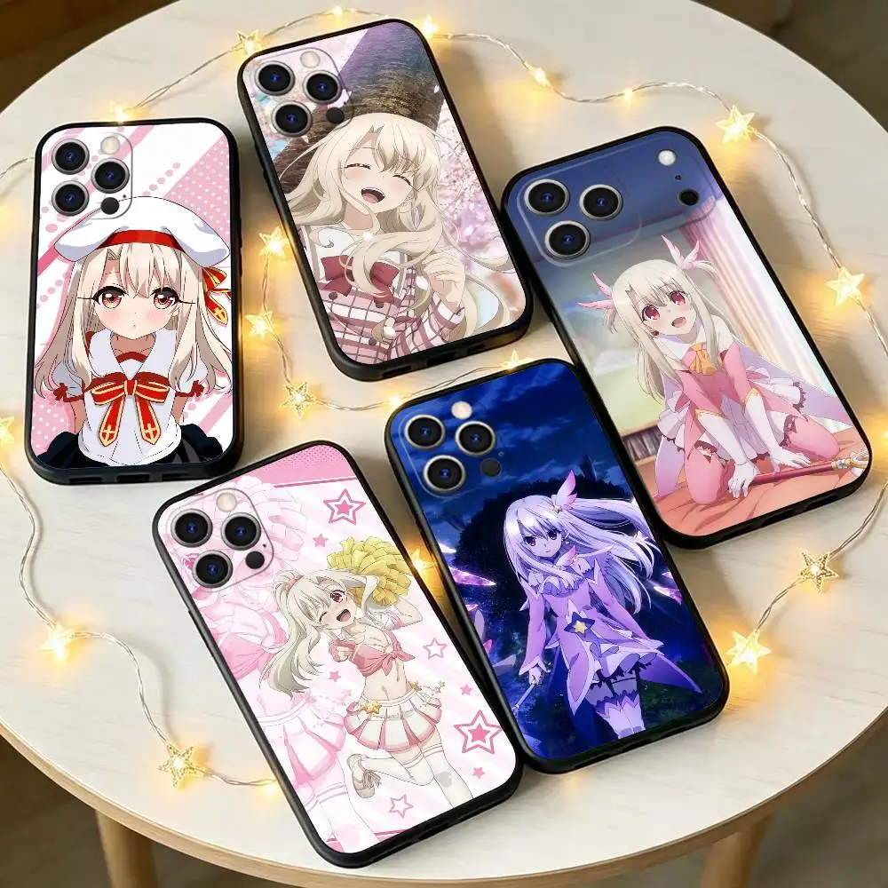 Funda para Teléfono Prisma i-Illya FGO para iPhone 17, 16, 15, 14, 13, 12, 11 Plus, Pro Max, Otros, Cubierta Negra Suave