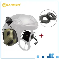 EARMOR M32H Tactical Headset & S03 Black Suit for Headset for ARC Fast Helmet Rails