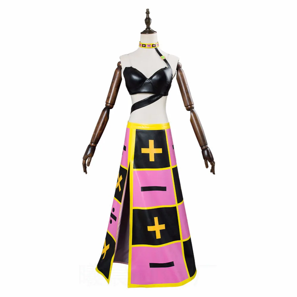 جوجو حجر غريب المحيط مغامرة زي أنيمي ، الوردي تأثيري موحدة ، ديانا الملابس الداخلية ، اللباس والقلادة