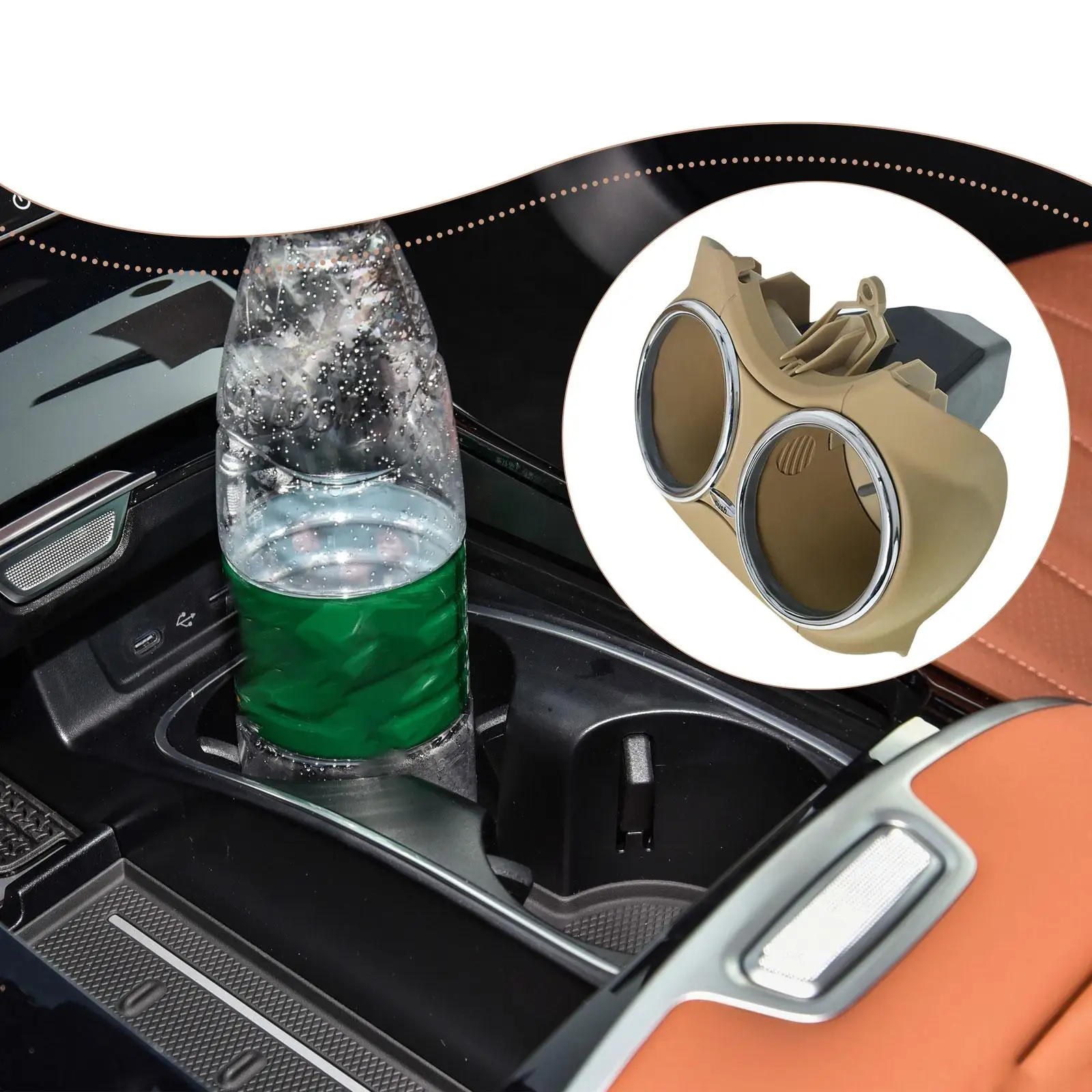 حامل أكواب مزدوج 219 680 04 14 9051 ملحق لمرسيدس بنز CLS550