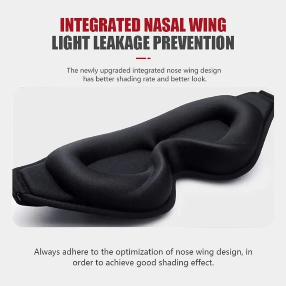 Blackout Sleep Eye Mask 3D Contoured Design Soft Breathable Eye Cover with Adjustable Strap Total Light Blocking for Deep Rest Travel Meditation Daytime Naps Bedtime Shift Work Lightweight Ergonomic Sleep Shade Portable Daily Use Comfortable Fit view 3