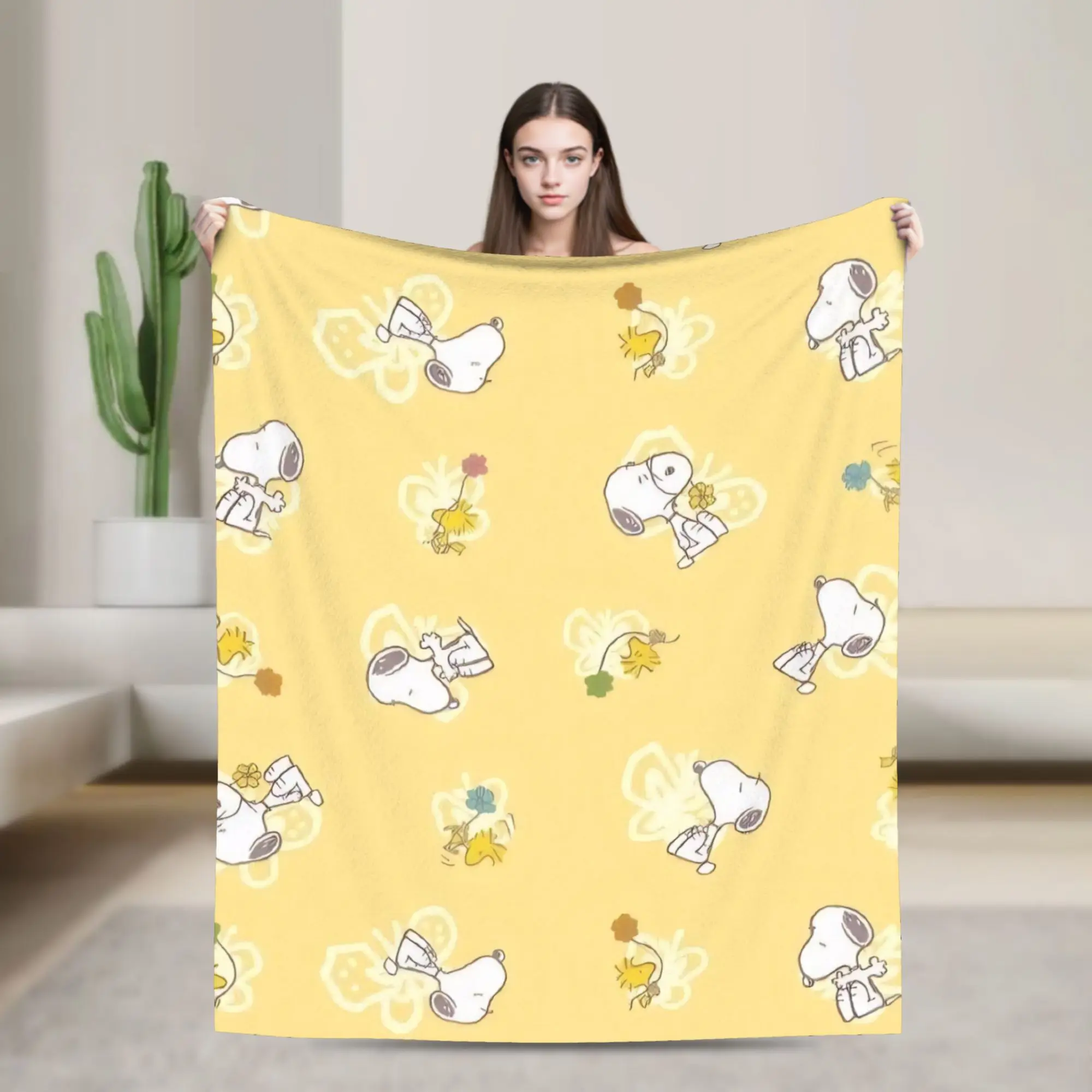 Cute Woodstocks S-Snoopys Blanket Cover Coral Fleece Plush  Lightweight Throw Blankets for Home Couch Bedroom Quilt