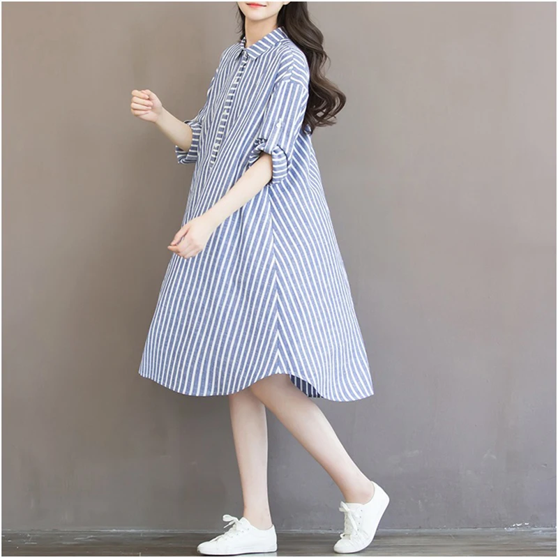 

Maternity Dresses Cotton Summer Clothes for Pregnant Women Fashion Oversized Mid Length Shirt Skirt Casual Pregnancy Vestidos