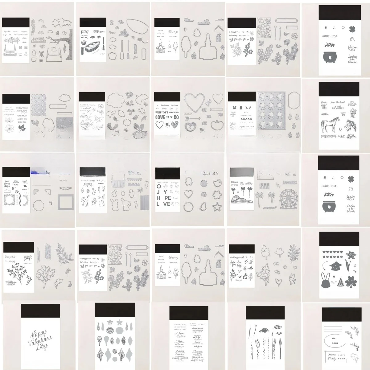 2026 Neue Stempel- und Stanzformen-Set Metall-Schneidestanzformen Stempel für Scrapbooking Prägung Dekoration Vorlage DIY Grußkarte Valentinstag
