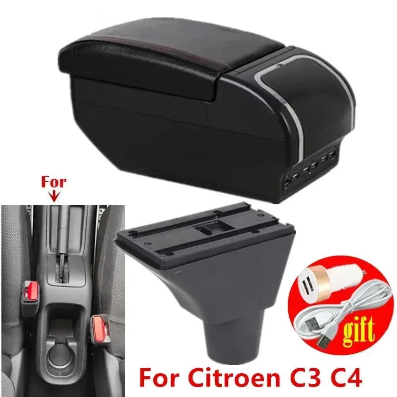 

central armrest For Citroen C3 C4 Armrest Box For Citroen C3 C4 Car Armrest box Storage box Interior Dedicated Retrofit parts