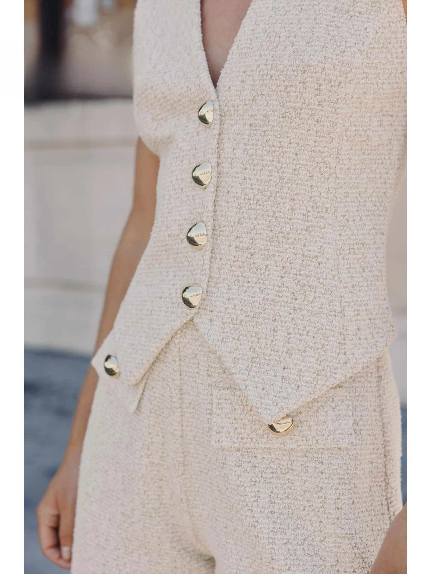 ZAPRHA 2025 otoño Faion textura botón mujer Slim Fit chaleco prendas de vestir exteriores un solo botón v-ne Casual Sli chaleco