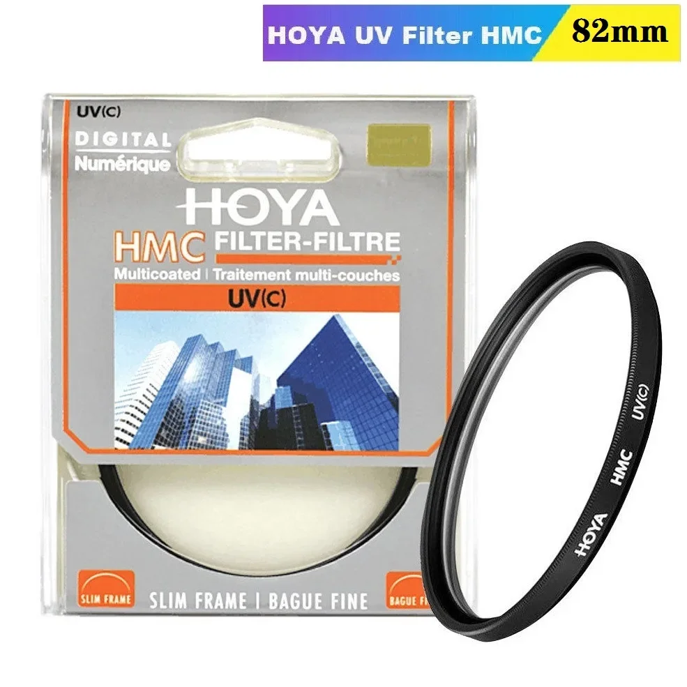 HOYA Filter lensa UV 82mm HMC UV(c), bingkai ramping berlapis banyak, Filter anti-silau dan cahaya biru untuk kamera SLR