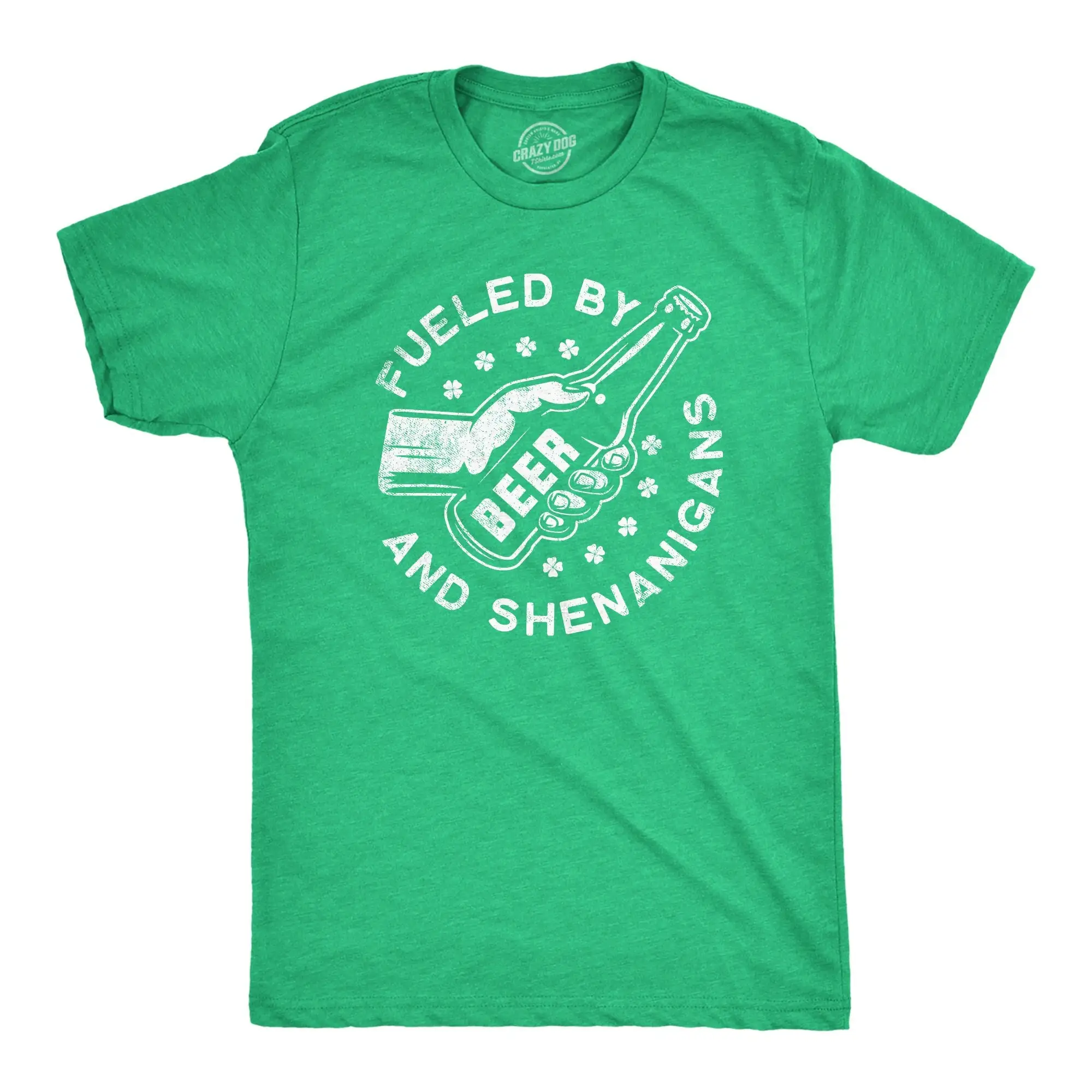 Fueled By Beer And Shenanigans St Patricks T Shirt Mug Funny Drinking Green