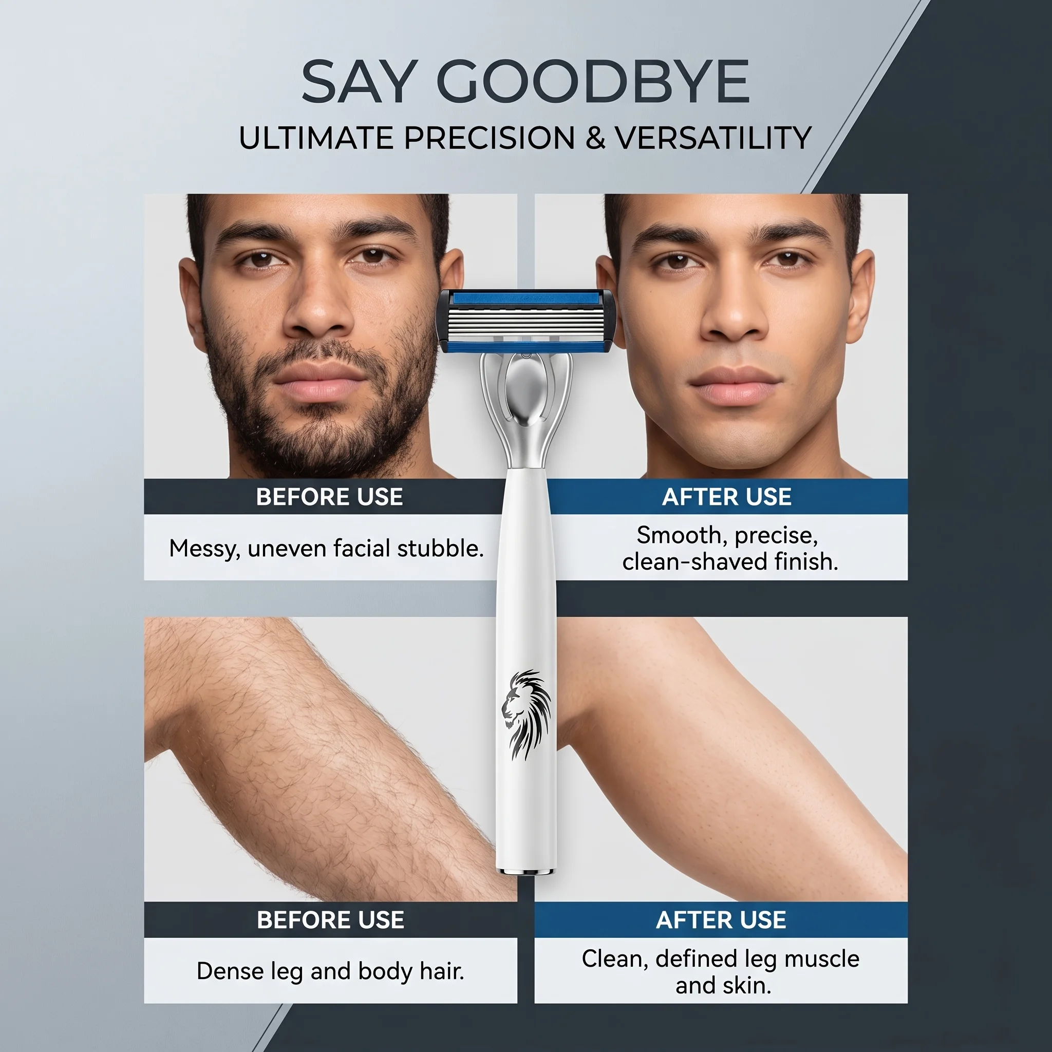 Men's Manual Razor 6-Layer Precision Blade System Replaceable Refills, Long-term Use, Men & Women Suitable Great Gift Idea