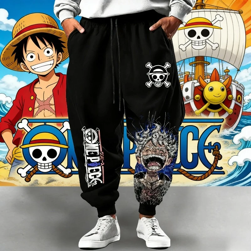 

One Piece Unisex Pure Sports Pants Luffy 2026 Spring and Summer Harajuku Anime Print American Hip-hop Loose Pants