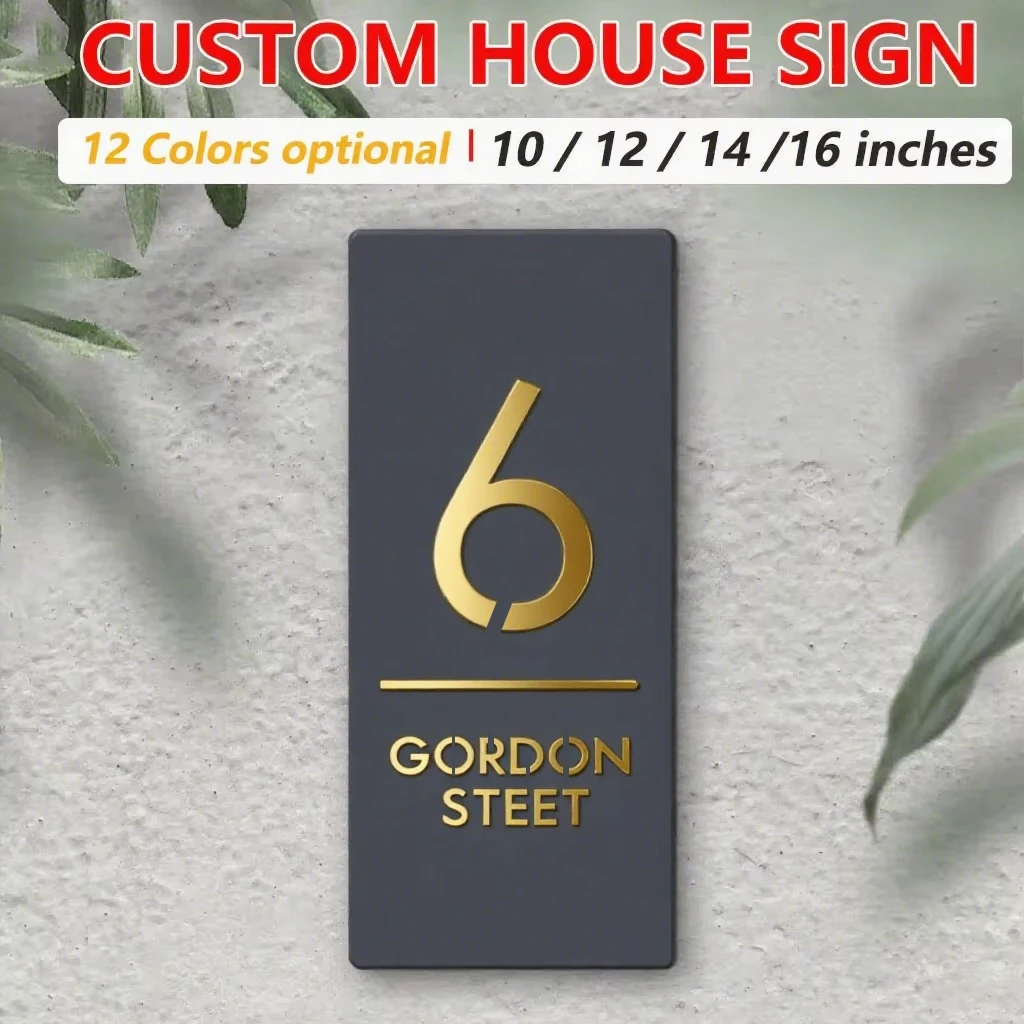 

Customized Sign Outdoor House Numbers Plate Laser Cut Acrylic House Numbers Sign Customized Outdoor Street Family Name Plates