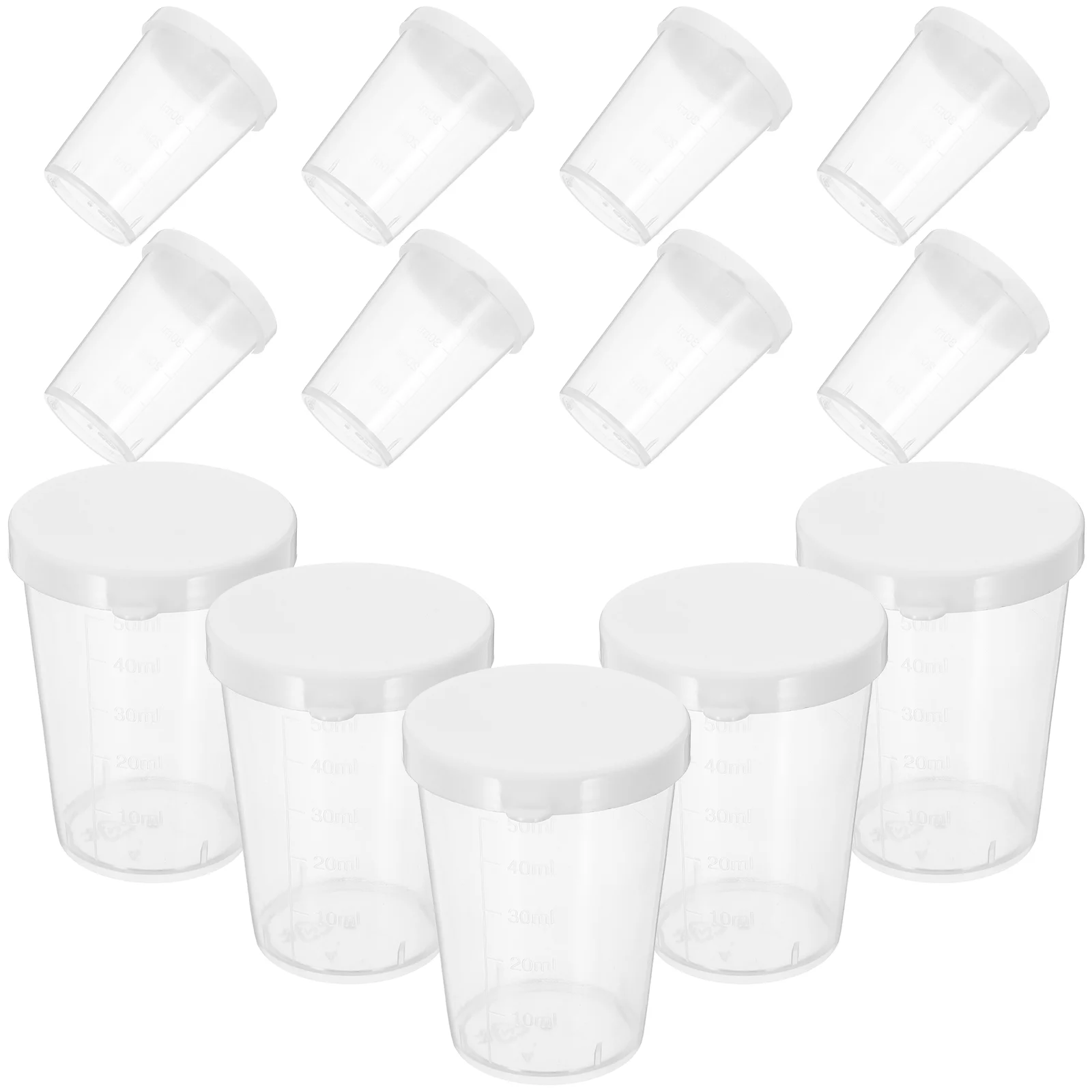20 Pcs Cups Measuring Sample Bottles Mixing Liquid Graduated Vials Measure Tool Clear