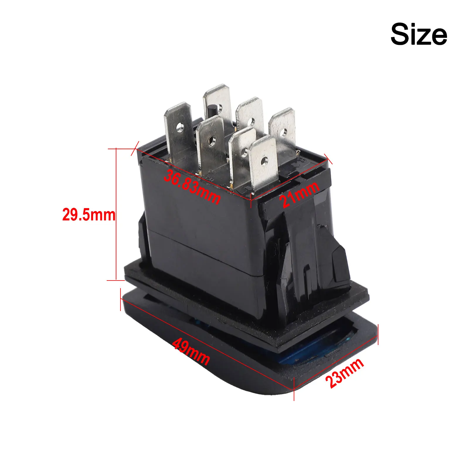 7-Pin Winch In/Out Rocker Switch For Upgrading Most Wiring Harness To Control Led (ON)-OFF-(ON) Switch 7-Pin Blue IP67 Practical