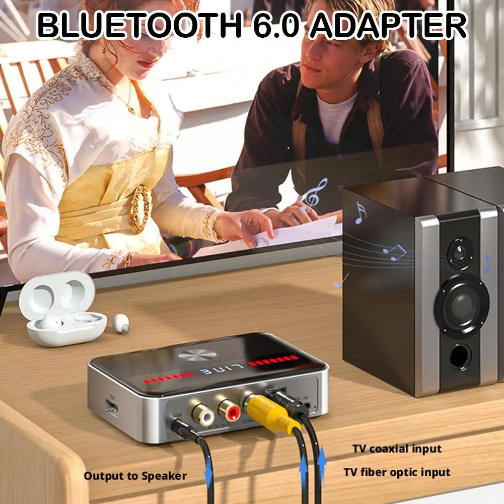 

Bluetooth-приемник 6.0, передатчик, беспроводной аудиоадаптер NFC, 3,5 мм AUX, коаксиальный оптический преобразователь DAC для ТВ, ПК, автомобиля Spe G3B6