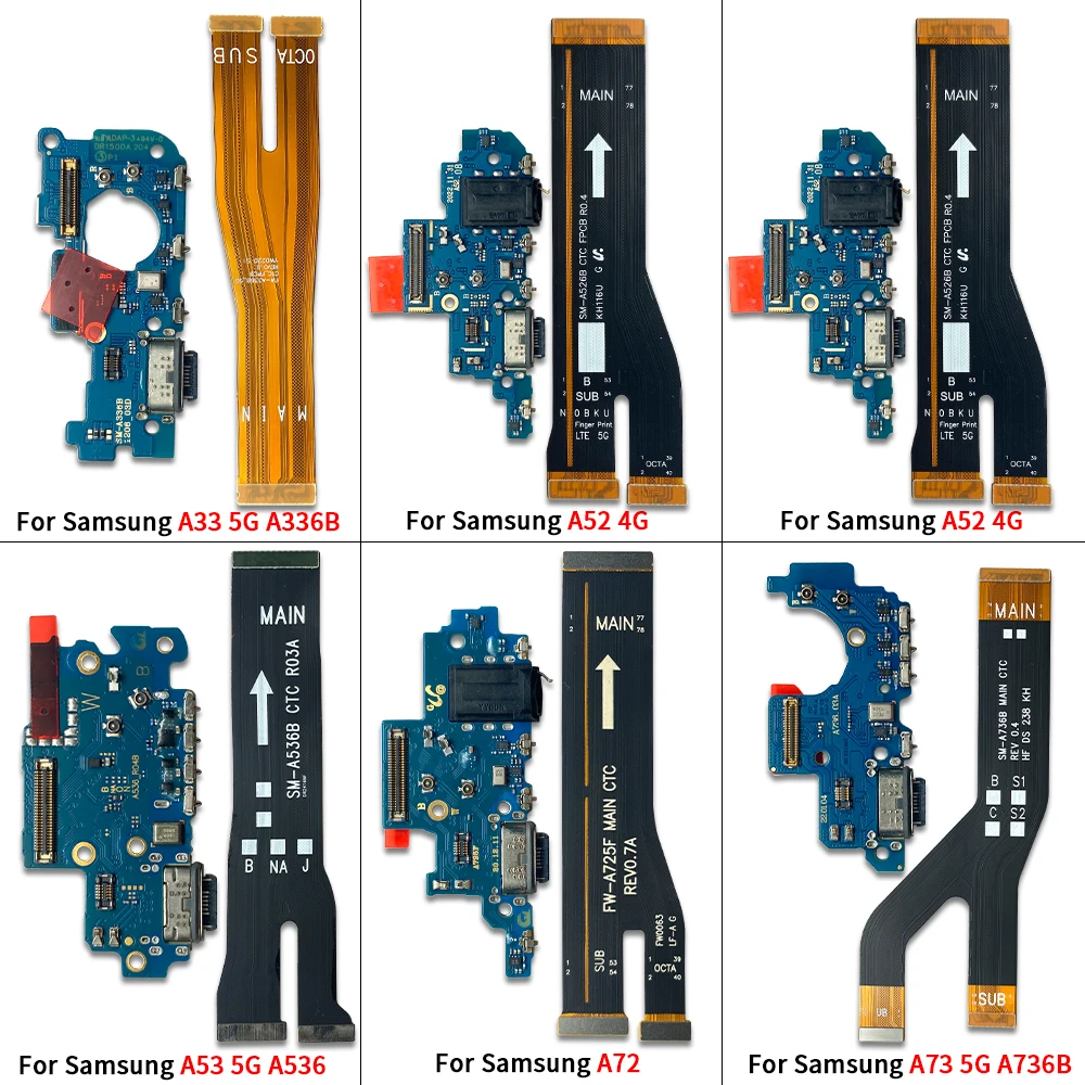 Charger Main Charging Port Board For Samsung A33 A53 A72 A73 A72 A52 4G 5G Motherboard Mainboard Connect USB Dock Flex Cable