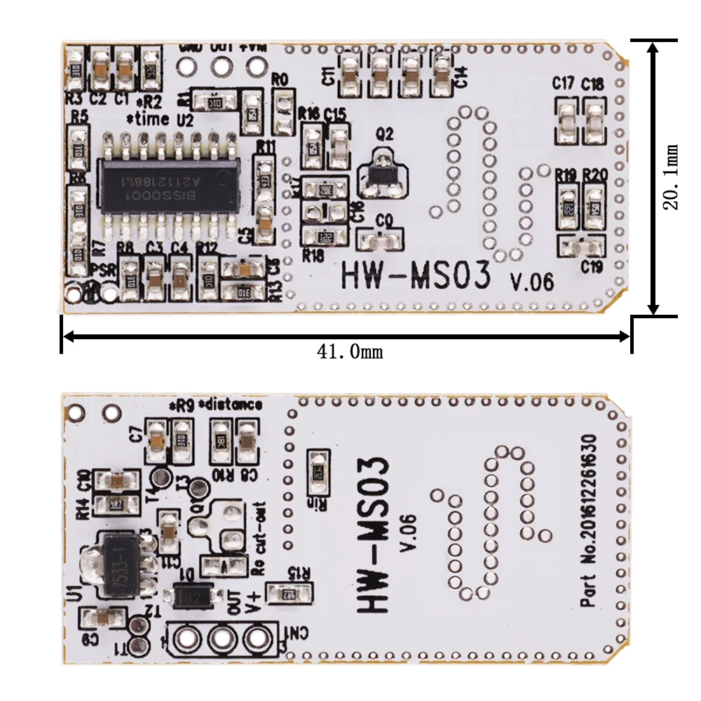 Motion Radar Sensor HW-MS03 2.4GHz to 5.8GHz Human Body Induction Switch RCWL-0516 Microwave Radar Sensor Module for Arduino Diy