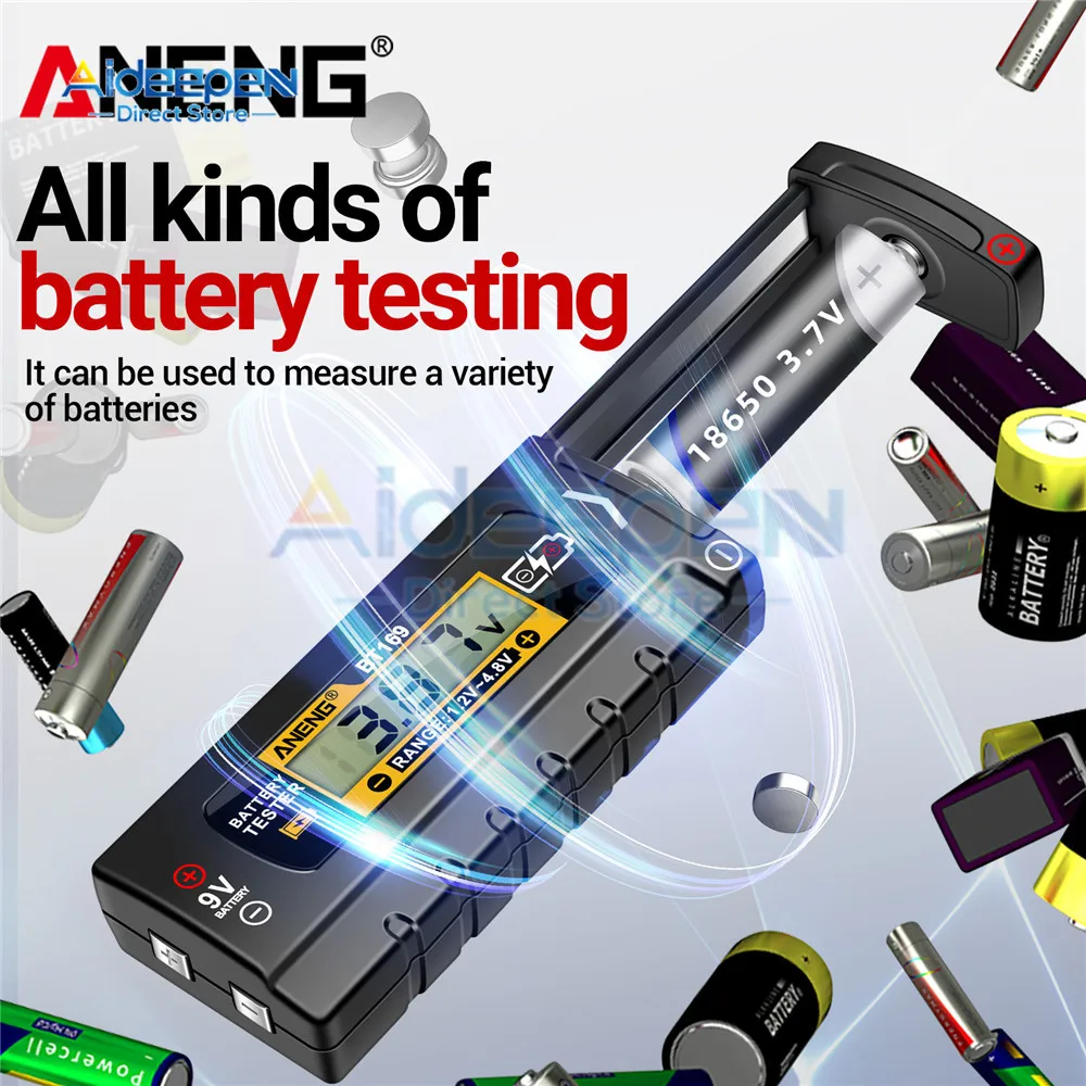 BT167/BT169 Battery Tester Battery Level Detector Battery Level Display 1.2-3/9V 1.2-4.8/9V Battery Testers