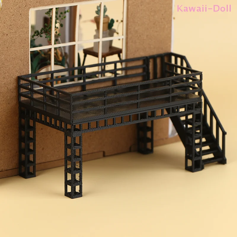 1/64 Scale Black Two-Tier Platform Diorama Frame Display Stand Steel Model Car Garage Scene Model Scene Display Accessories