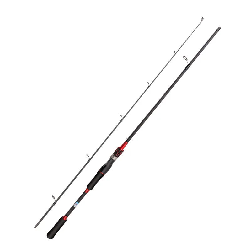 Caña de pesca de fibra de vidrio con puntera para señuelos