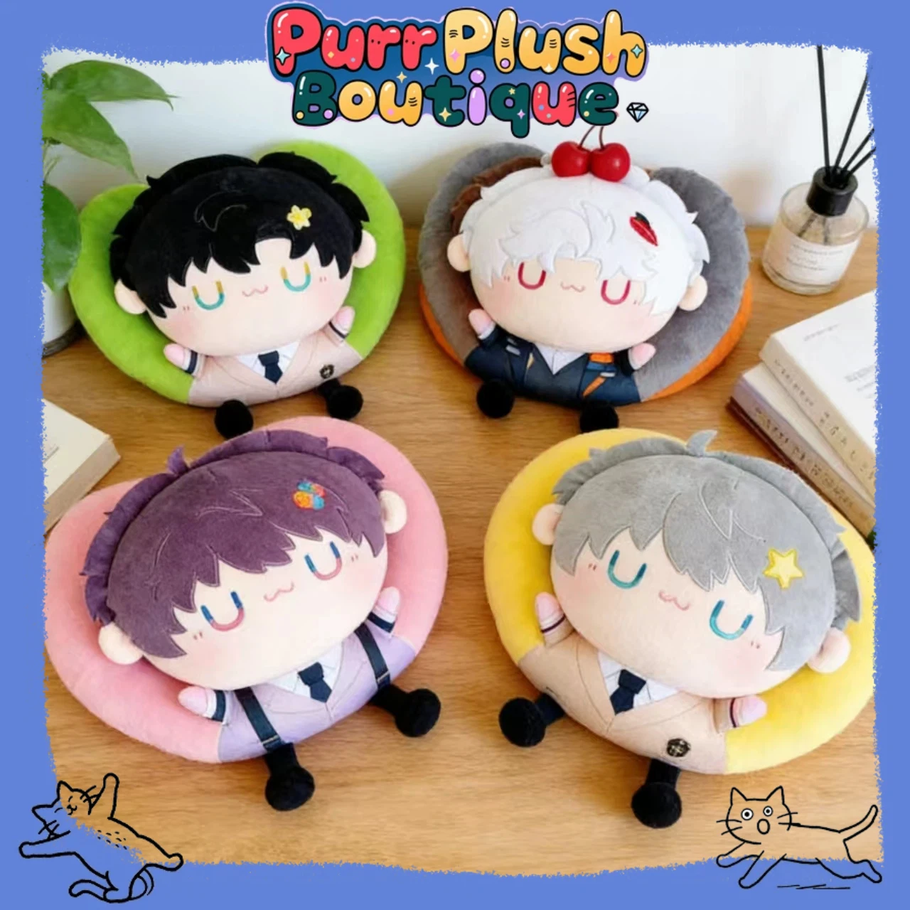 

40cm Love and Deepspace Sylus Rafayel Sylus Zayne Xavier Cosplay Fluffy Nap Throw Pillow Maumet Cartoon Couch Pillows Gift