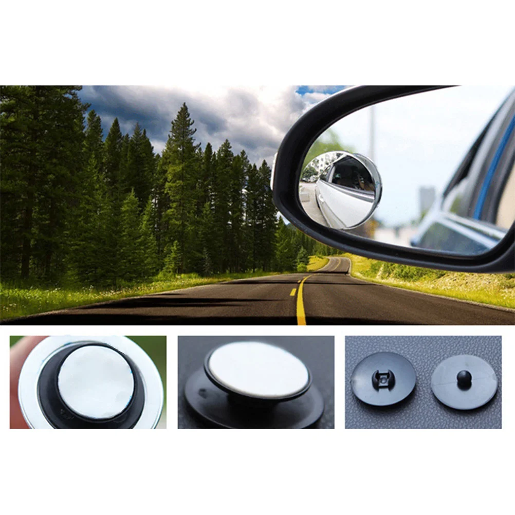 

Pair 360 Degree Rotatable 170 Degree Wide Angle Round Convex Blind Spot Mirror Universal Auto Car Truck Suv Rear View Parking