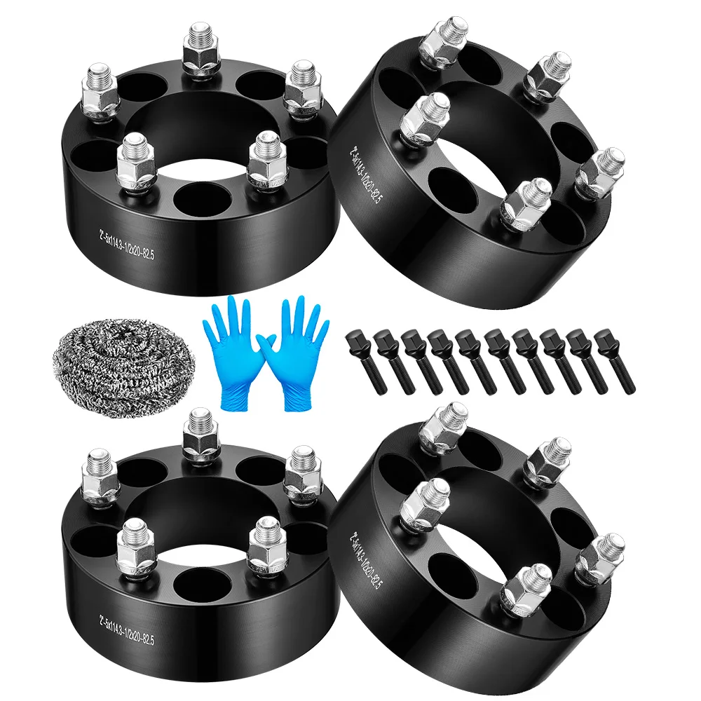 

4PCS 2 inch Wheel Spacers 5x114.3mm 82.5mm Bore 1/2x20 Studs CNC 6061-T6 Aluminum For Ford Mustang 1995-2010